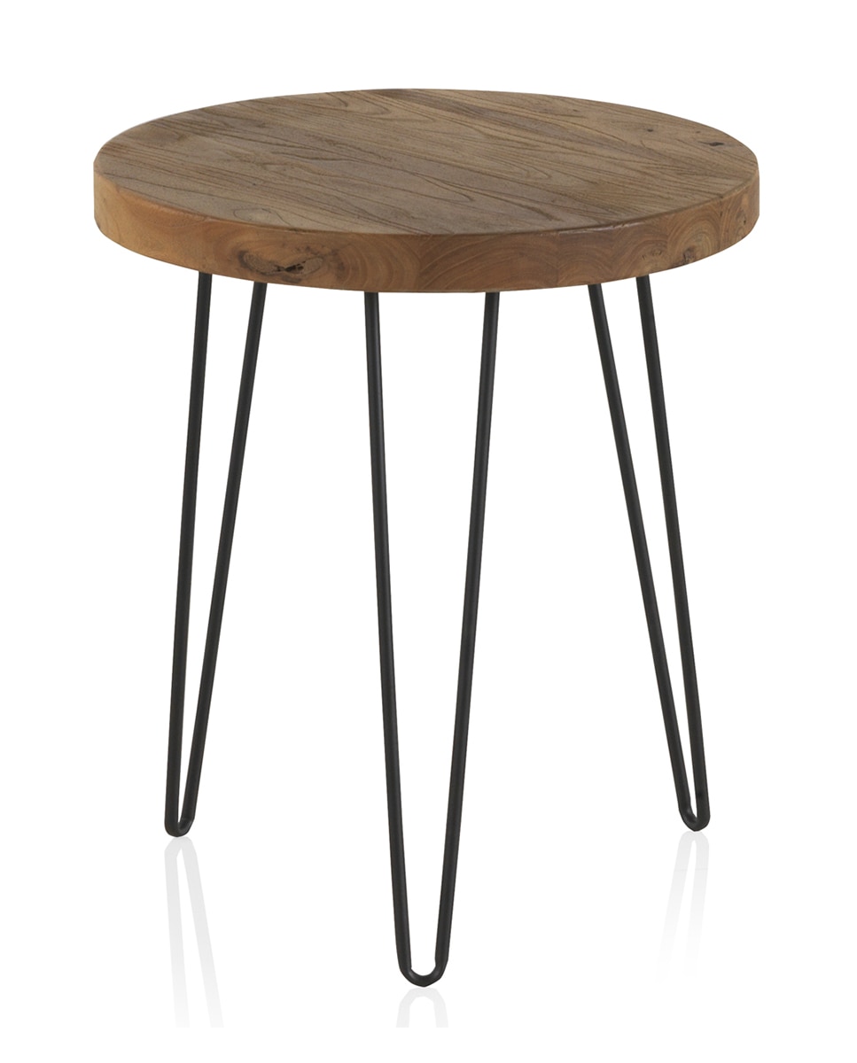 Imagen 0 de Mesa auxiliar de madera olmo viejo con patas de metal
