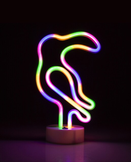 Imagen 0 de Neón multicolor con peana, diseño Tucán