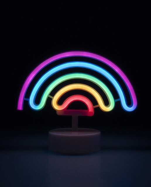 Imagen 0 de Neón multicolor con peana, diseño Arcoiris