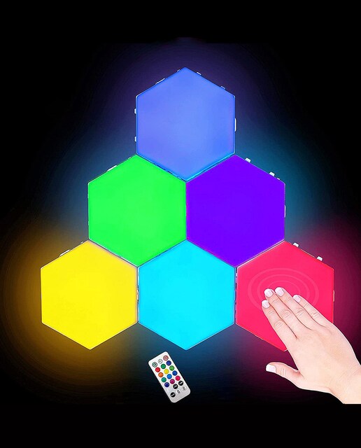 Imagen 0 de Juego de 6 luces LED conectables entre si, para colgar en la pared o de sobremesa