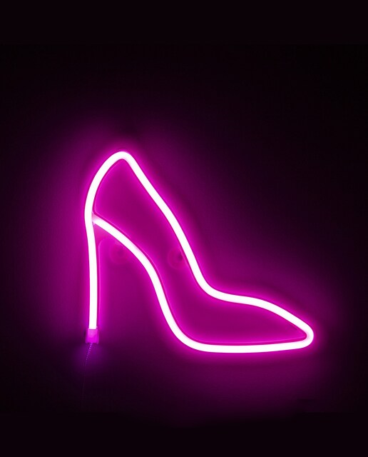 Imagen 0 de Neón colgante fucsia, diseño Zapato de Tacón