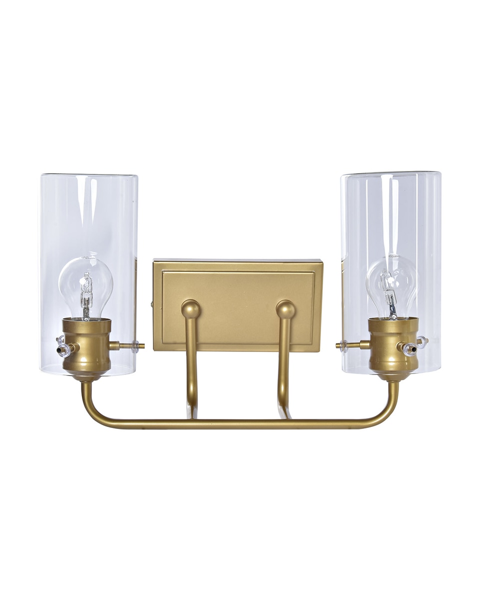 Imagen 0 de Lámpara aplique metal cristal doble