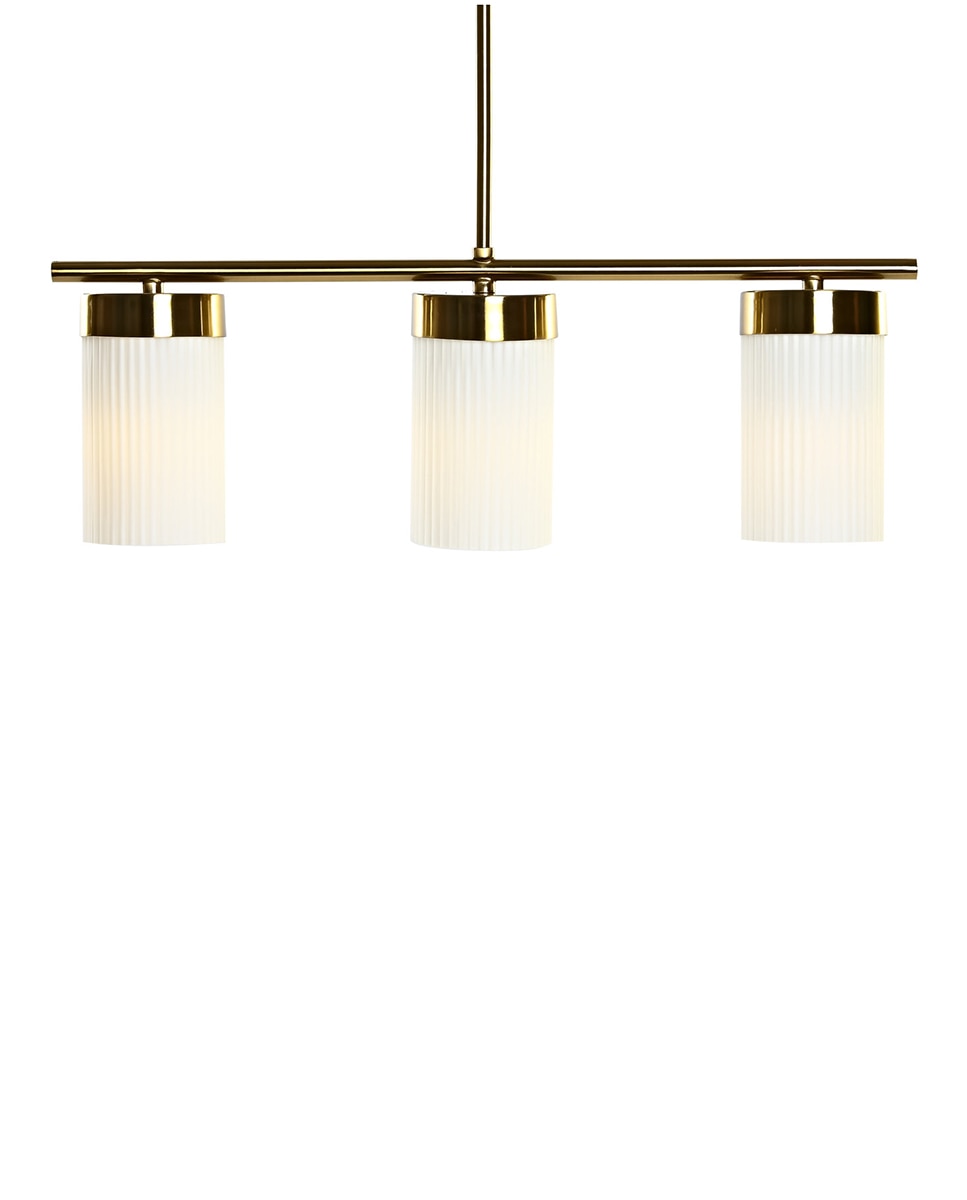 Imagen 0 de Lámpara techo metal cristal dorado