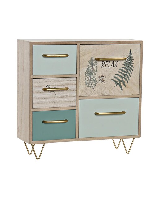 Imagen 0 de Joyero madera metal 32 x 11 x 31 natural verde