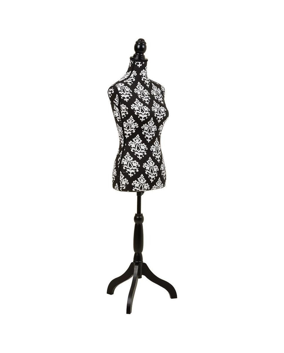 Imagen 0 de Maniquí de madera y espuma forrado de tela negro