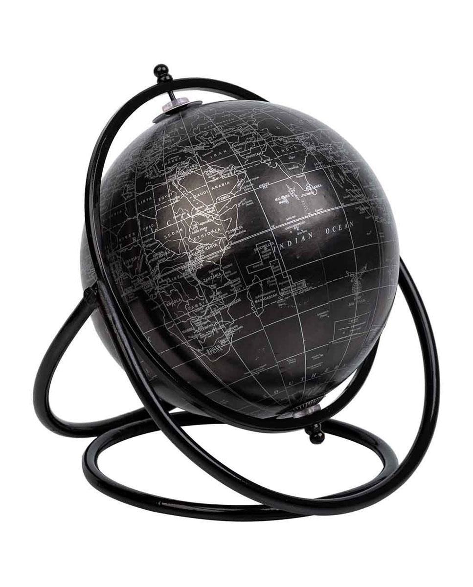 Imagen 0 de Globo terráqueo giratorio con anillo dorado