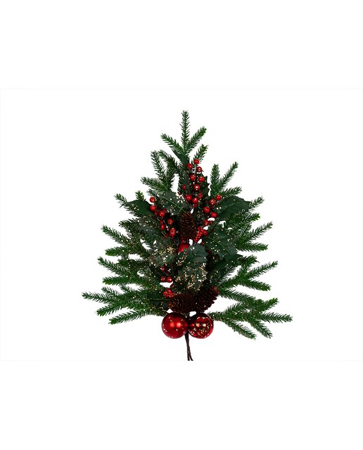 Imagen 0 de Racimo abetol piñas y bolas rojas