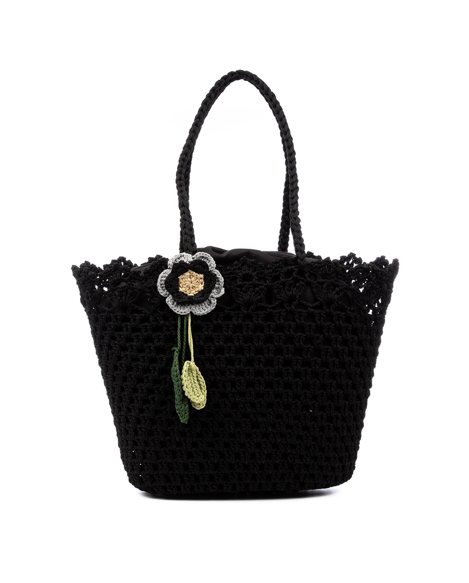 Imagen 0 de Bolso de hombro mujer. Fabricado en algodón, con borla decorativa.