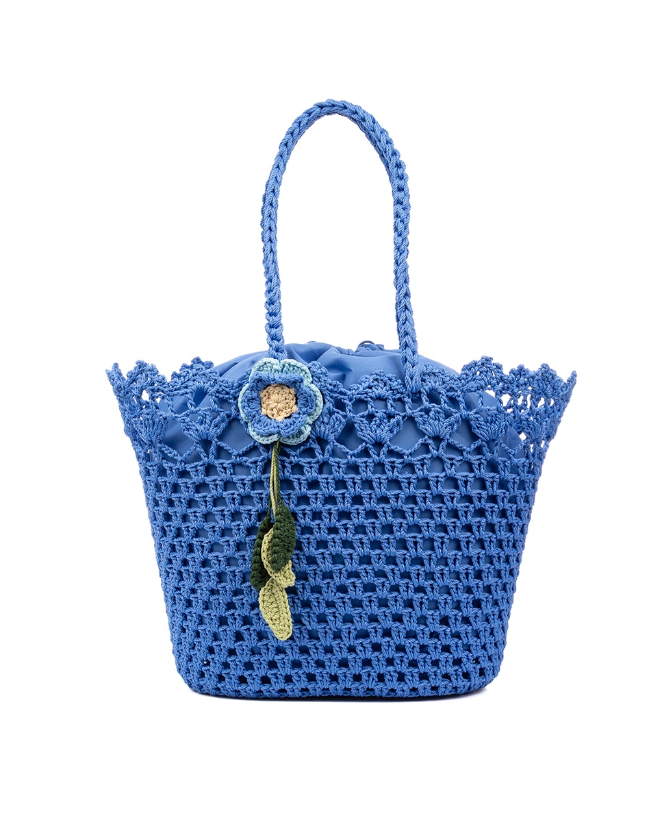 Imagen 0 de Bolso de hombro mujer. Fabricado en algodón, con borla decorativa.
