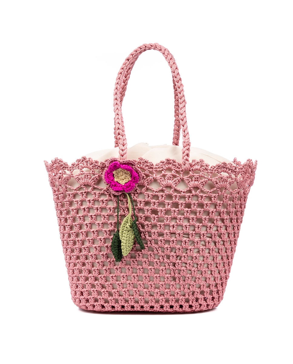Imagen 0 de Bolso de hombro mujer. Fabricado en algodón, con borla decorativa.