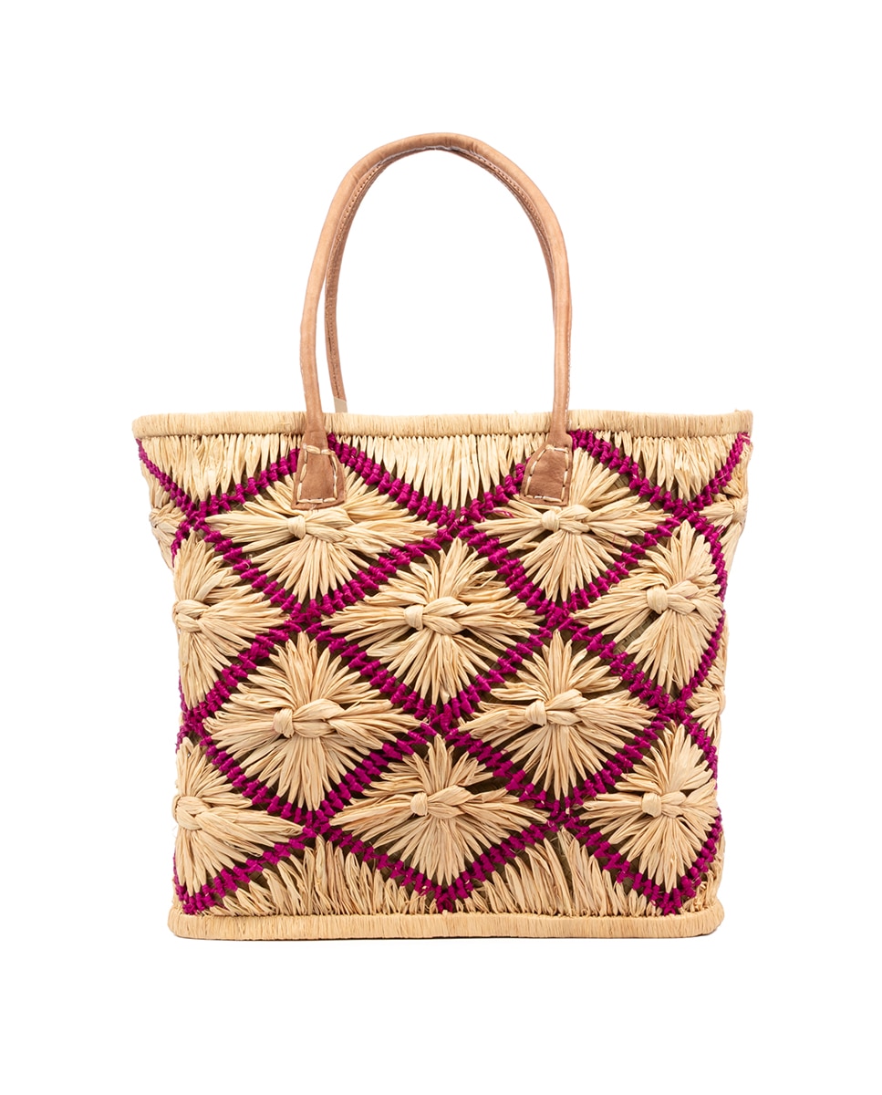 Imagen 0 de Bolso shopper mujer. Fabricado en rafia y paja, con asas de cuero.