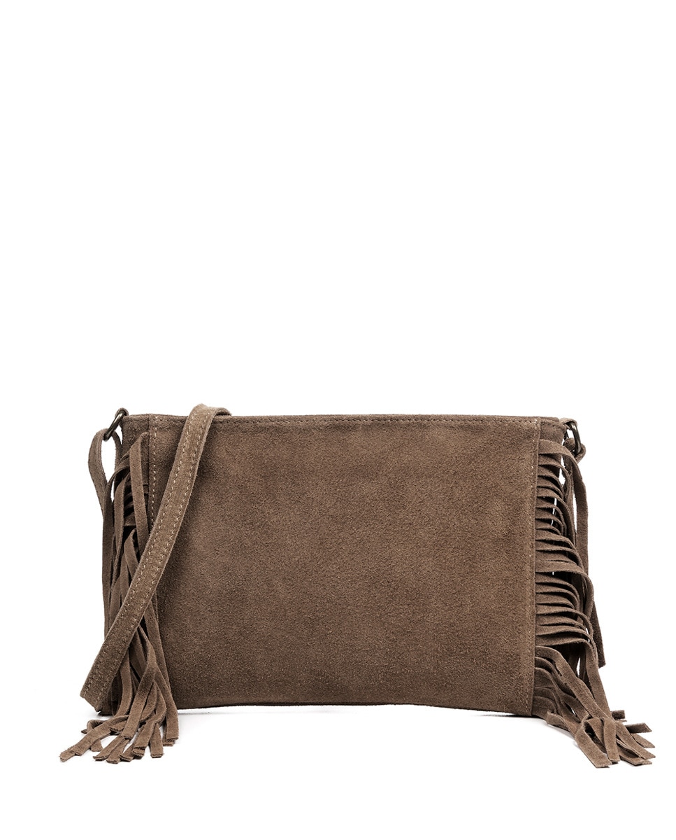 Imagen 0 de Bandolera con flecos taupe oscuro