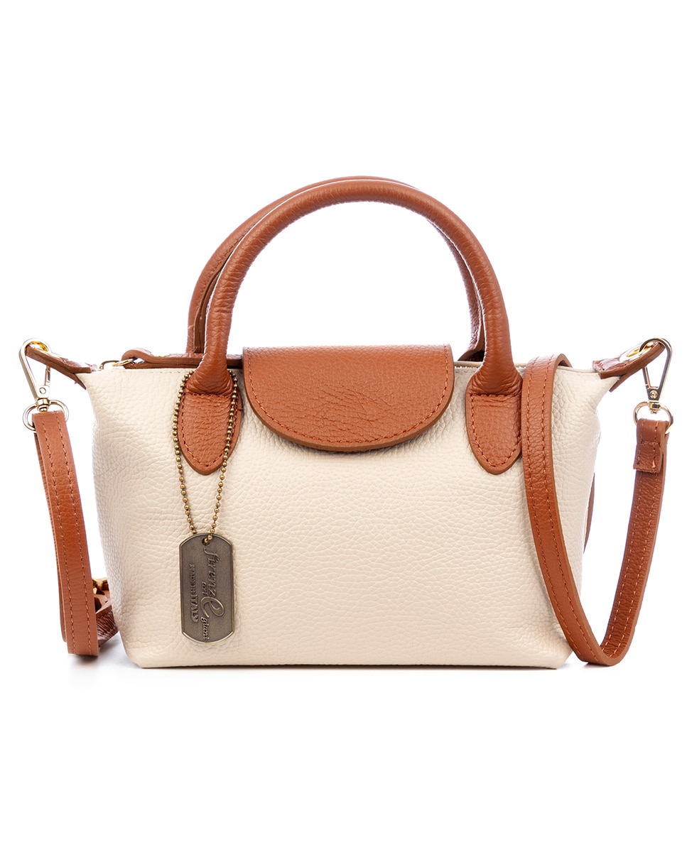 Imagen 0 de Aurano bolso bandolera tipo Tote mujer. Piel auténtica Dollaro bitono.
