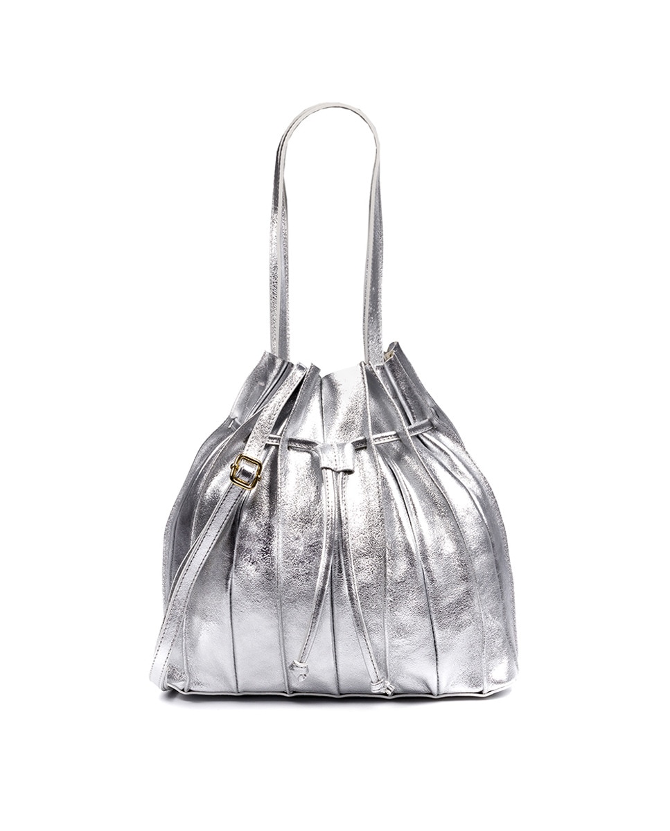 Imagen 0 de Albiolo bolso de hombro de mujer. Piel auténtica gamuza lacado.