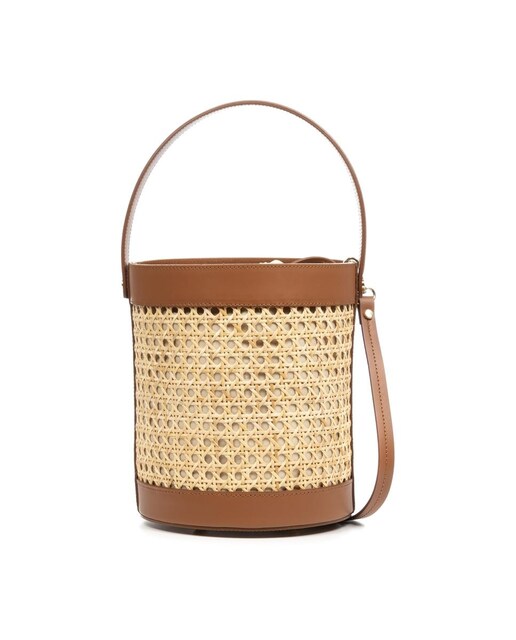 Imagen 0 de Apiro bolso de hombro mujer. Piel auténtica combinada con cáñamo.