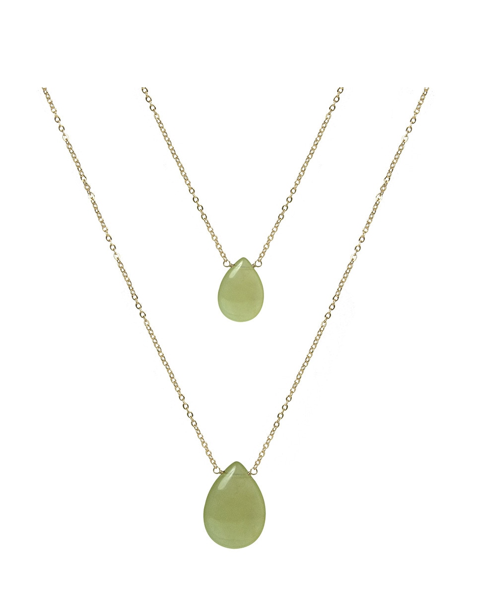 Imagen 0 de Collar Abelia metal dorado y Jaspe Verde
