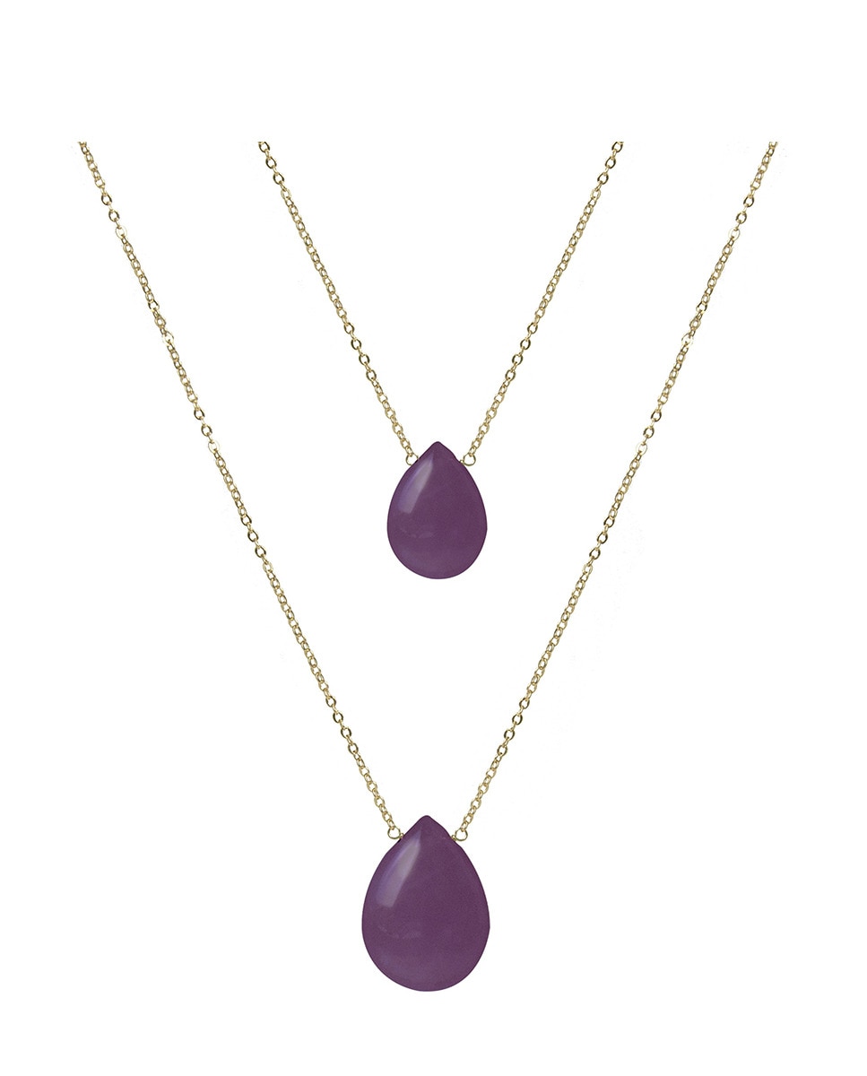 Imagen 0 de Collar Abelia metal dorado y Amatista