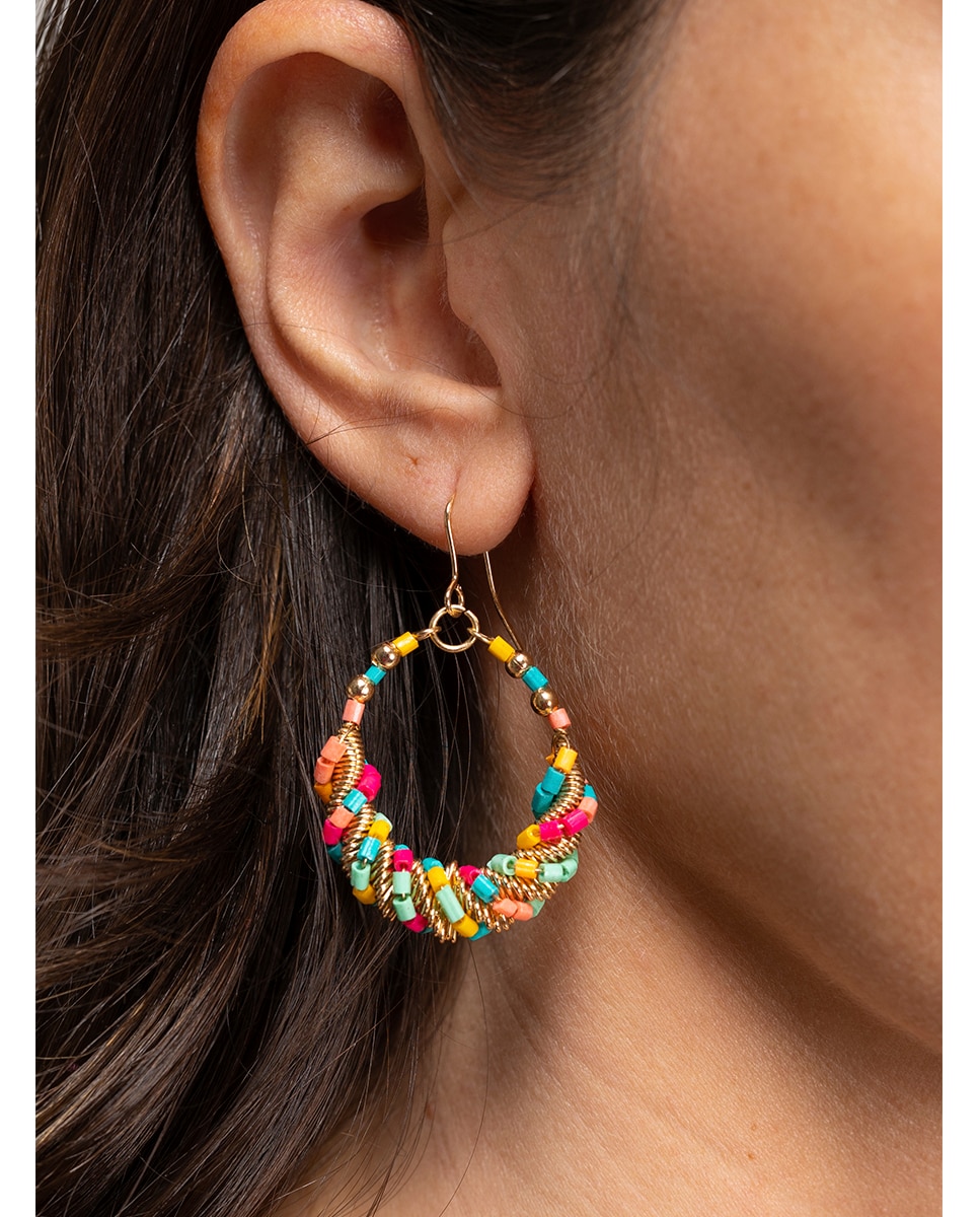 Imagen 0 de Pendientes de mujer con abalorios coloridos