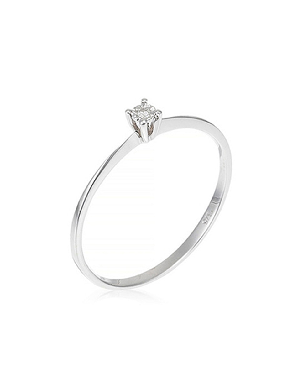 Imagen 0 de Anillo Solitaire "Pure" oro blanco y diamante