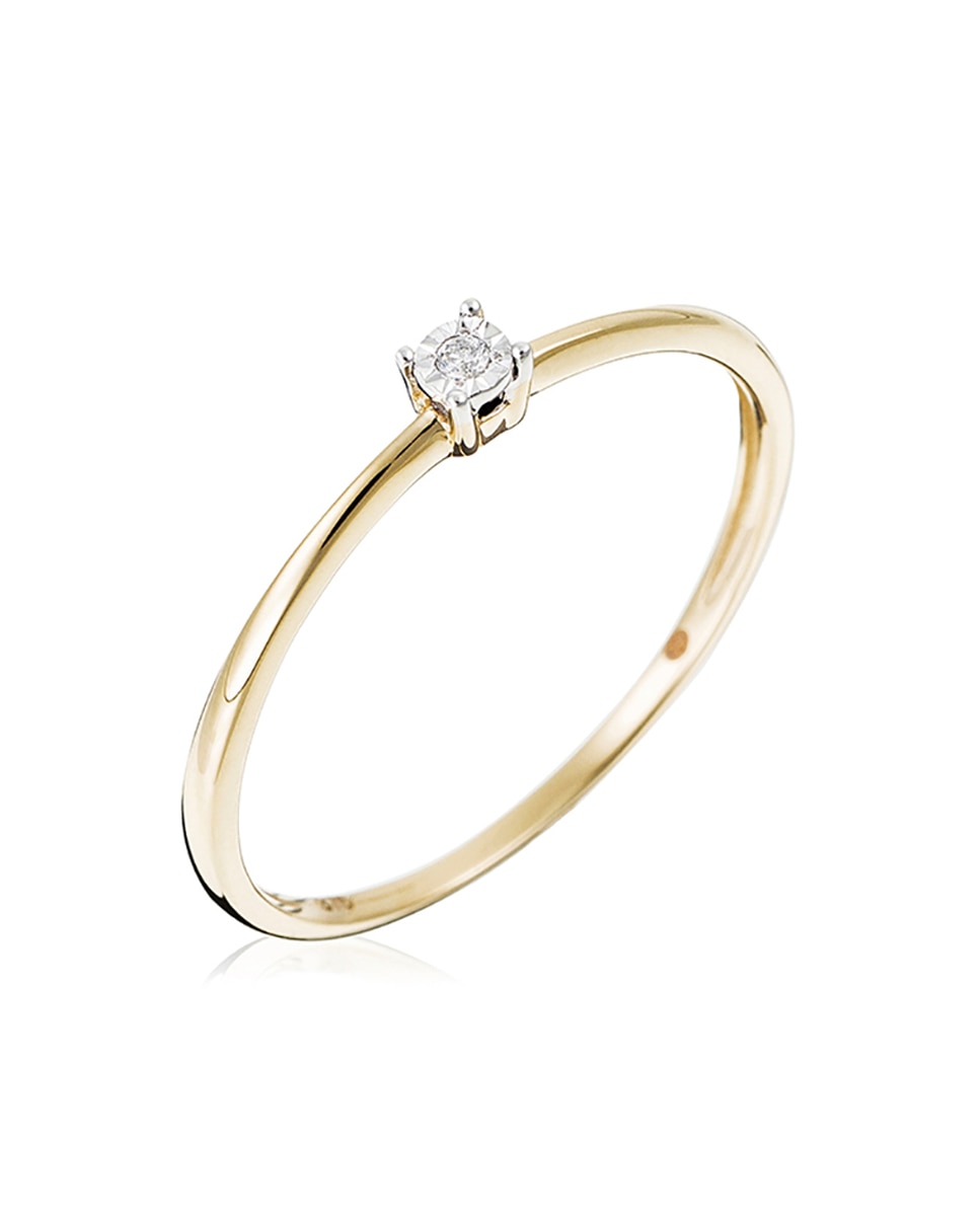 Imagen 0 de Anillo Solitaire "Pure" oro amarillo y diamante