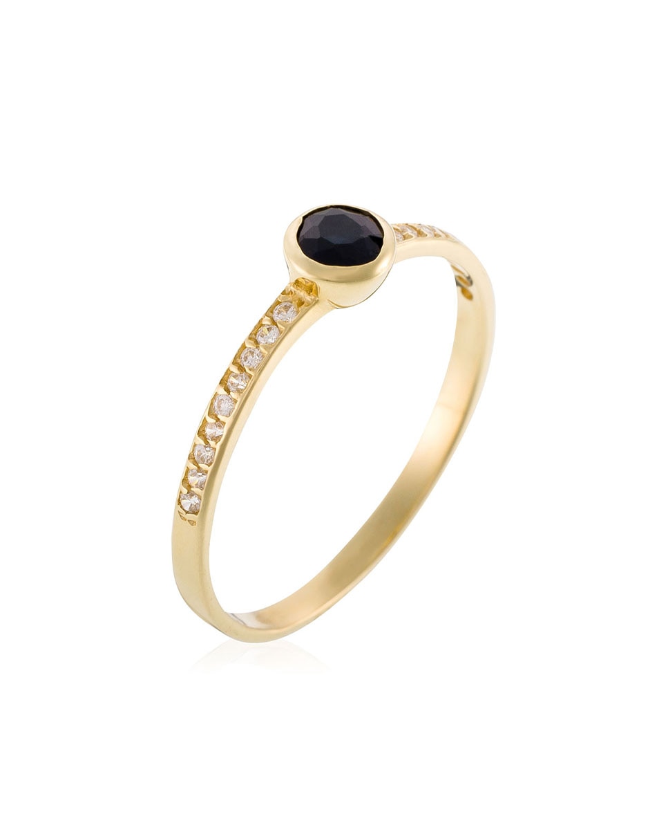Imagen 0 de Anillo "solo saphir" oro amarillo