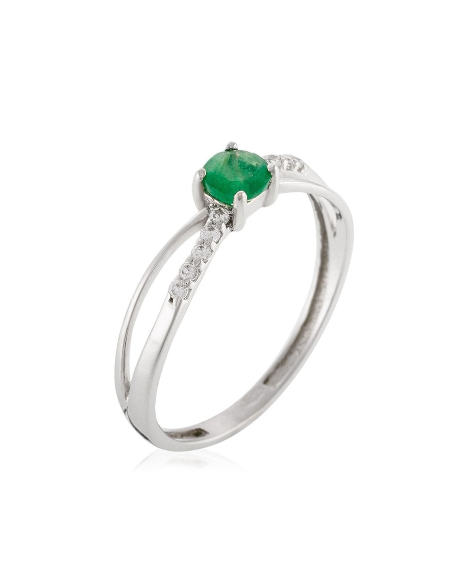 Imagen 0 de Anillo "so green" oro blanco 375/1000