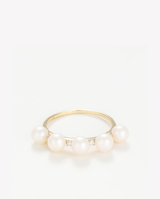 Imagen 0 de Anillo perle "Crown" 4mm*5 et Diamantes 0,040