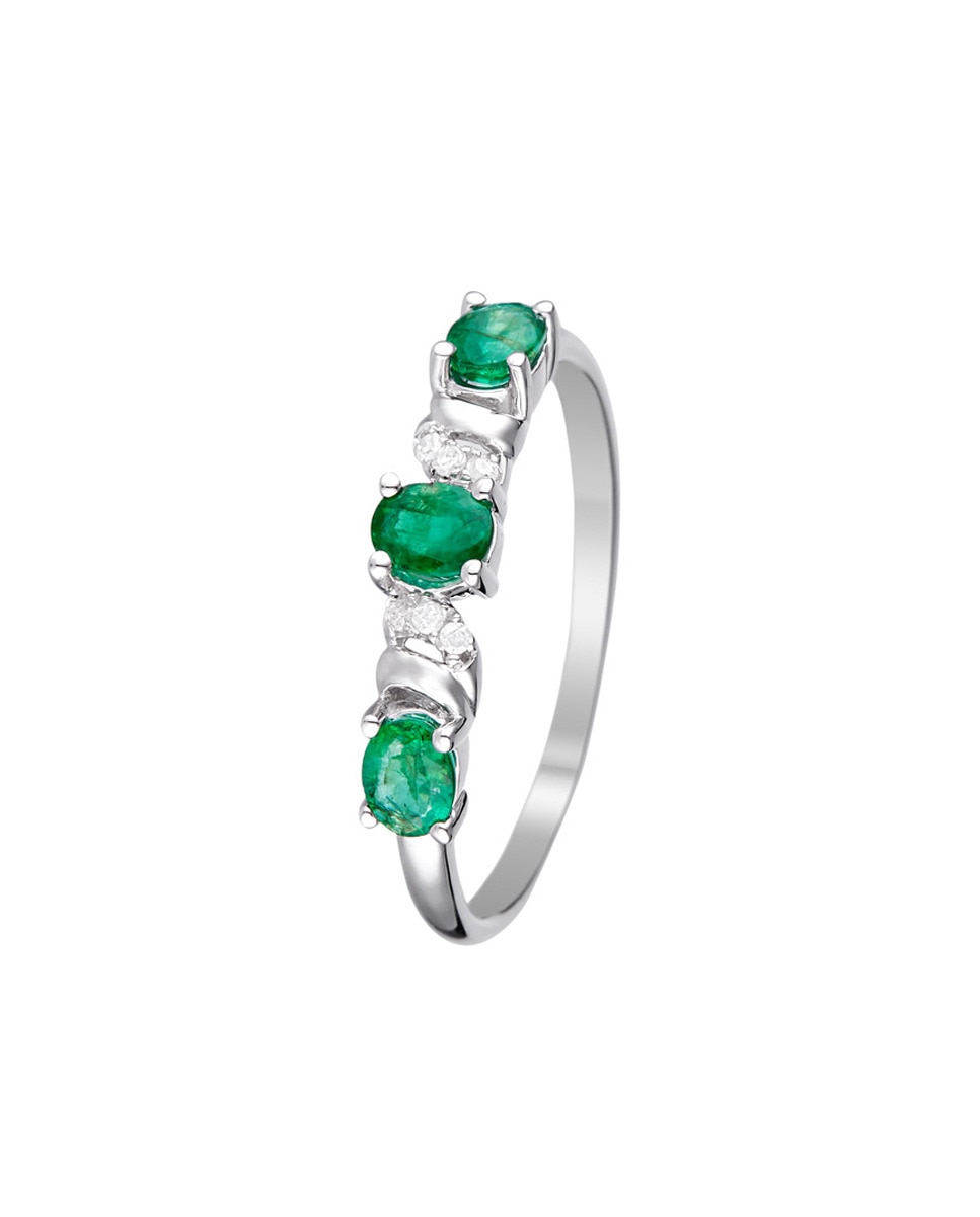 Anillo "Abaya" Diamanteses 0,03/6 & Emeraudes 0,60/3 — oferta en Primeriti