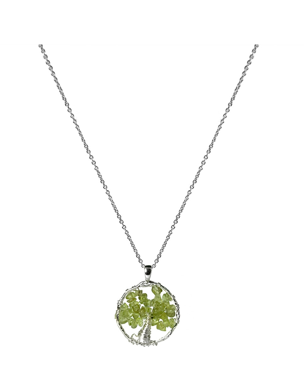 Imagen 0 de Collar Budleia metal Rodiado y Prehenita