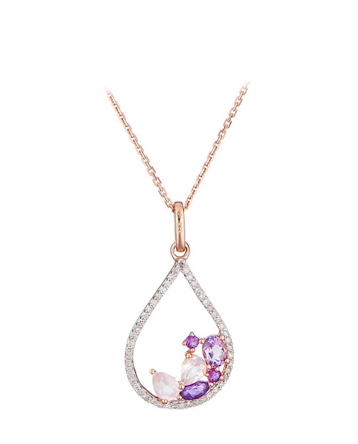Imagen 0 de Colgante "Lilas" D0,19/55 & Améthyste 0,31/4 & Rose Quartz 0,33/2