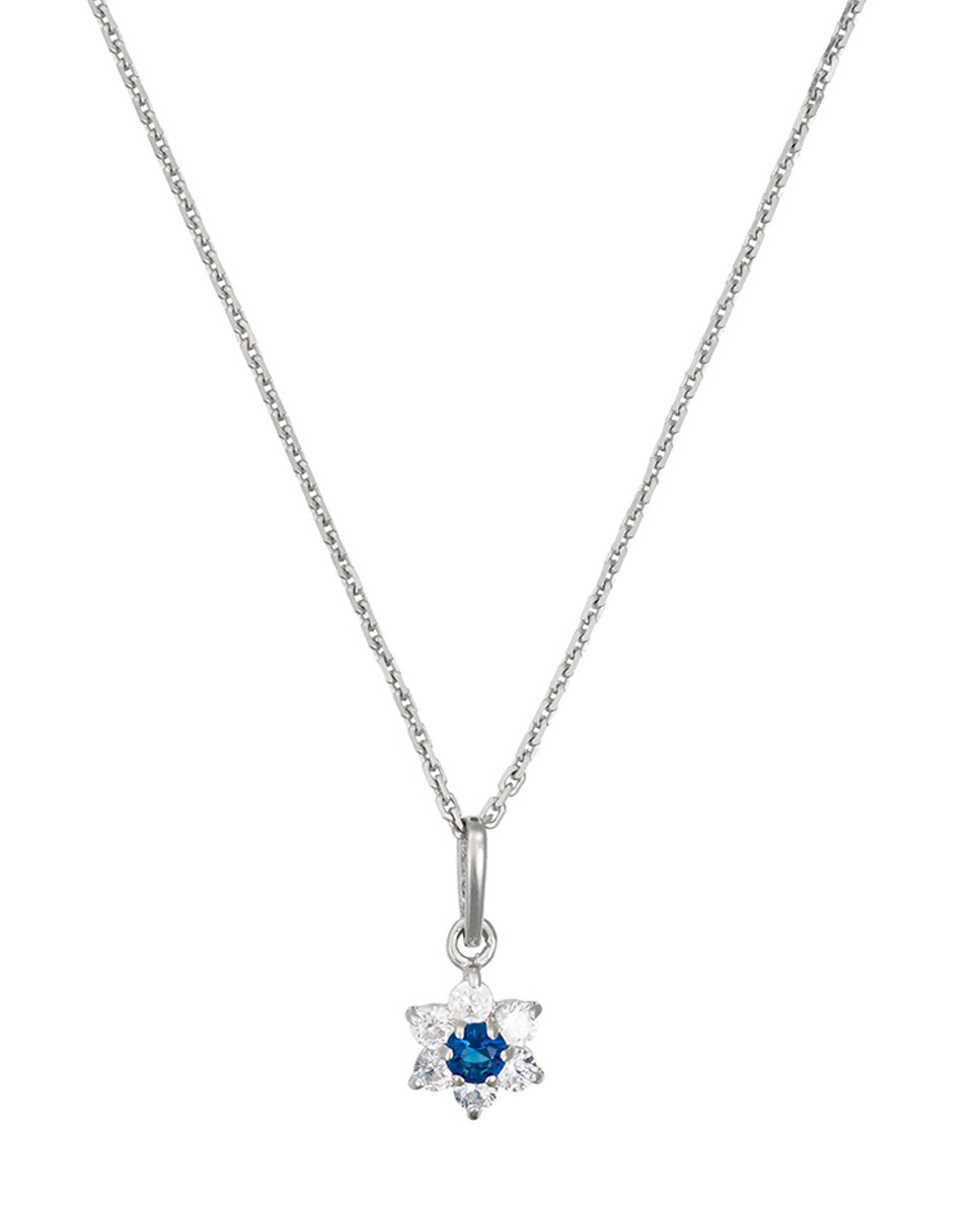 Imagen 0 de Colgante "Le Messager bleu" Oro blanco 375/1000 y Circonio bleu