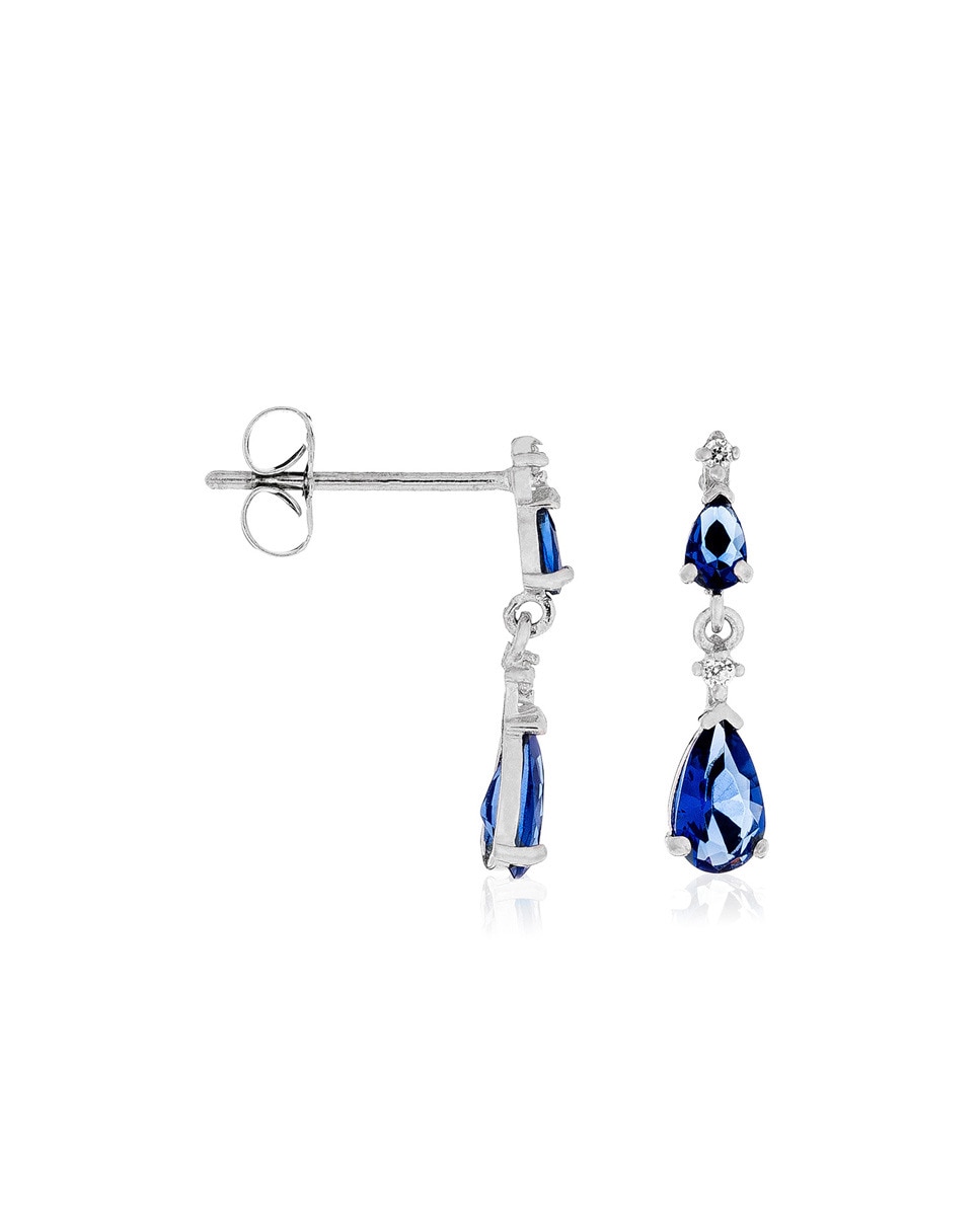 Imagen 0 de Pendientes Goutte couleur Saphir oro