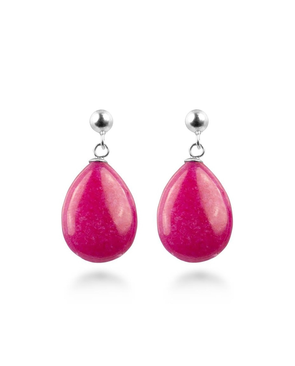 Imagen 0 de Pendiente Kenitna plata y ágata rosa