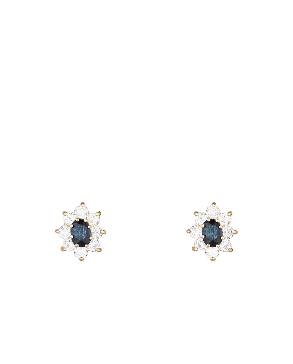 Pendientes "Margherite saphir" Oro amarillo 375/1000 — oferta en Primeriti