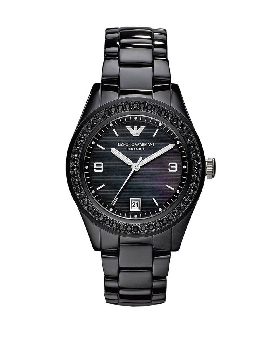 Imagen 0 de Reloj analógico mujer cerámica - negro