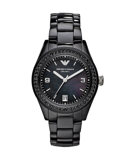 Imagen 0 de Reloj analógico mujer cerámica - negro