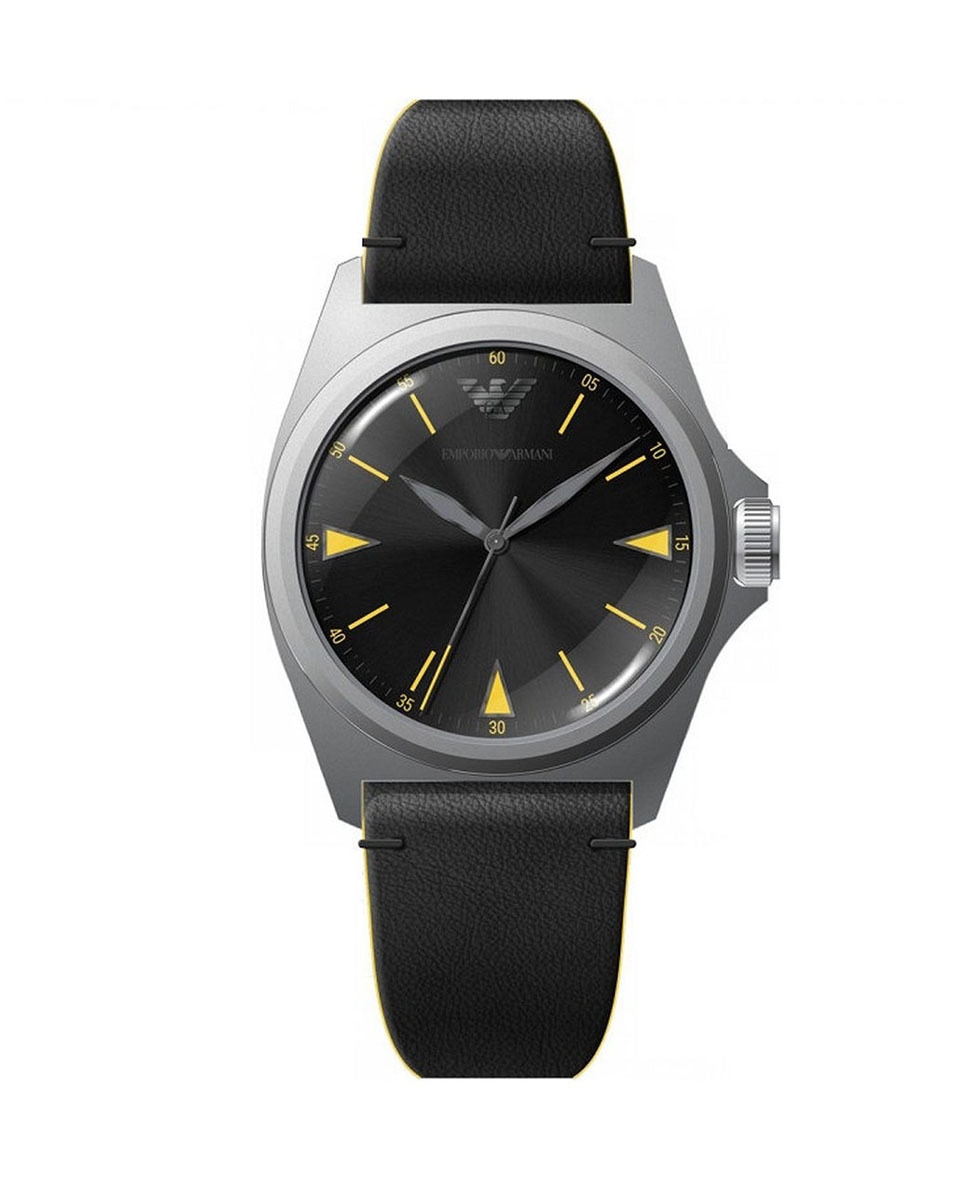 Imagen 0 de Reloj analógico hombre piel - negro