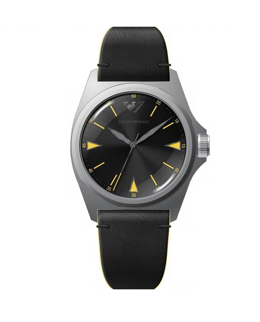 Imagen 0 de Reloj analógico hombre piel - negro