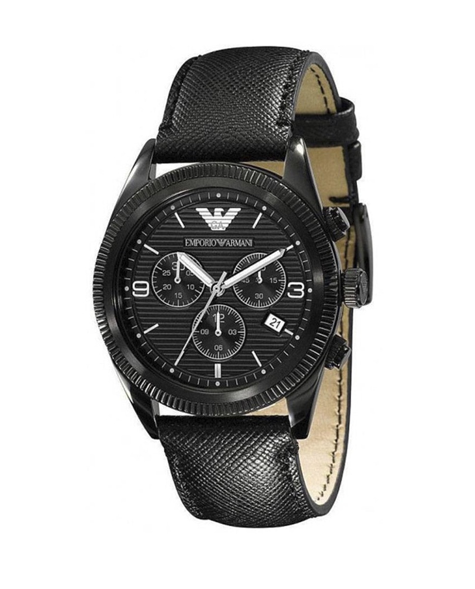 Imagen 0 de Reloj analógico hombre piel - negro
