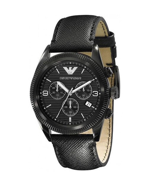 Imagen 0 de Reloj analógico hombre piel - negro