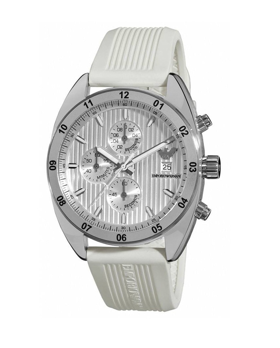 Imagen 0 de Reloj analógico hombre caucho - blanco
