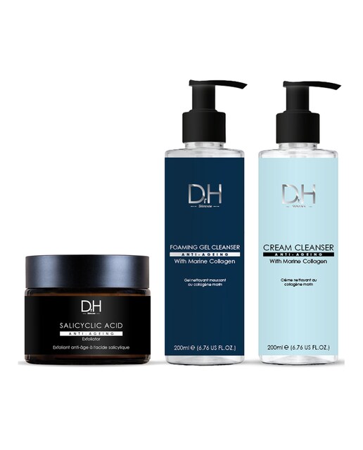 Limpiador espumoso enriquecido con aloe vera, ácido salicílico, ácido glicólico y ácido láctico