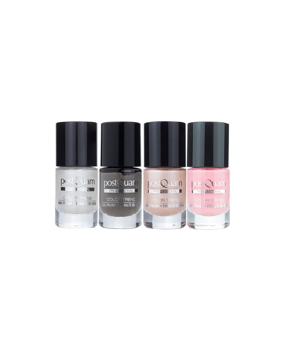 Imagen 0 de Esmaltes uñas pearly white 10 ml. + gray 10 ml.+ pastel salmon + pearly pink 10 ml.