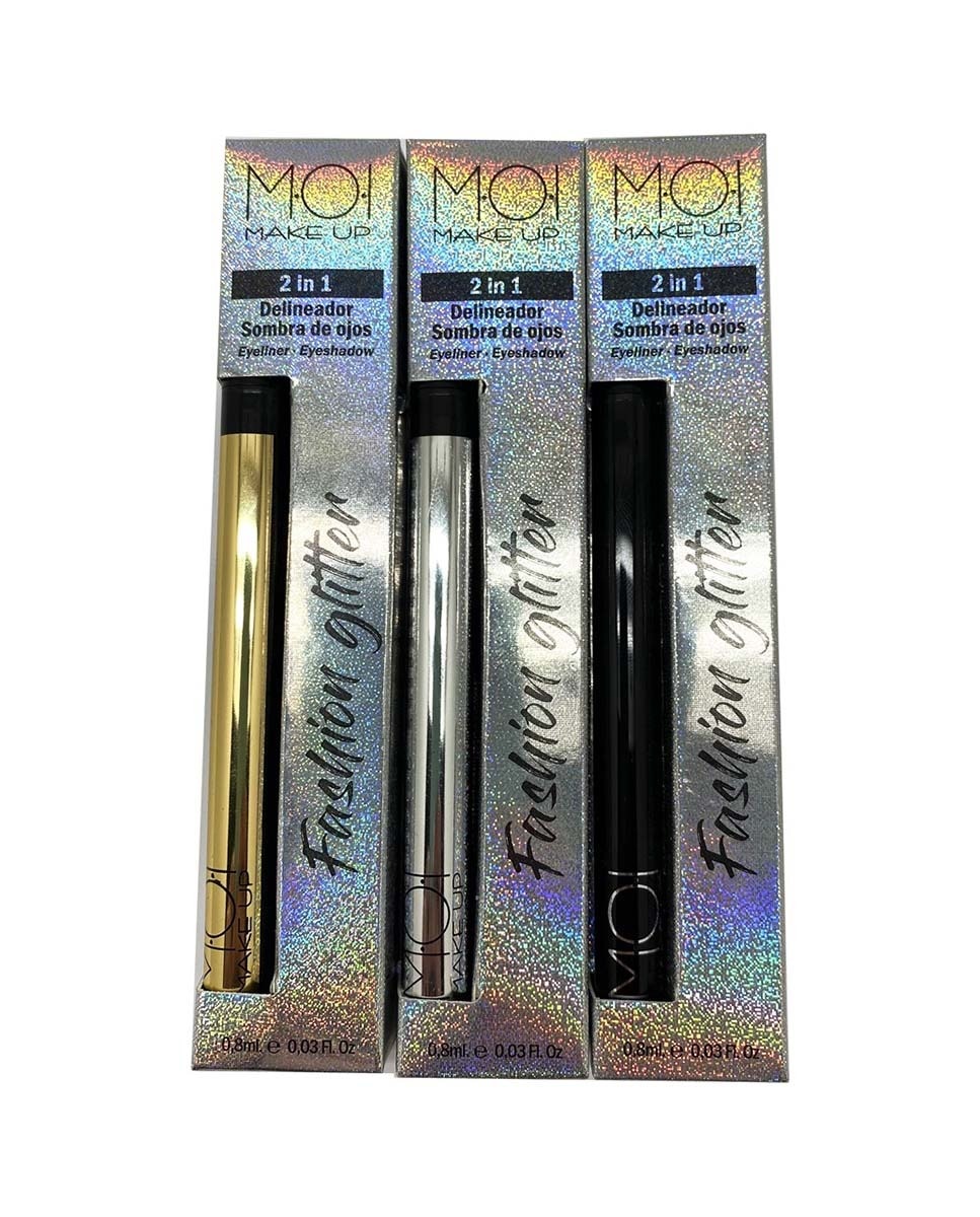 Imagen 0 de Pack 3 colores eye liner fashion glitter 2 en 1 control preciso waterproof