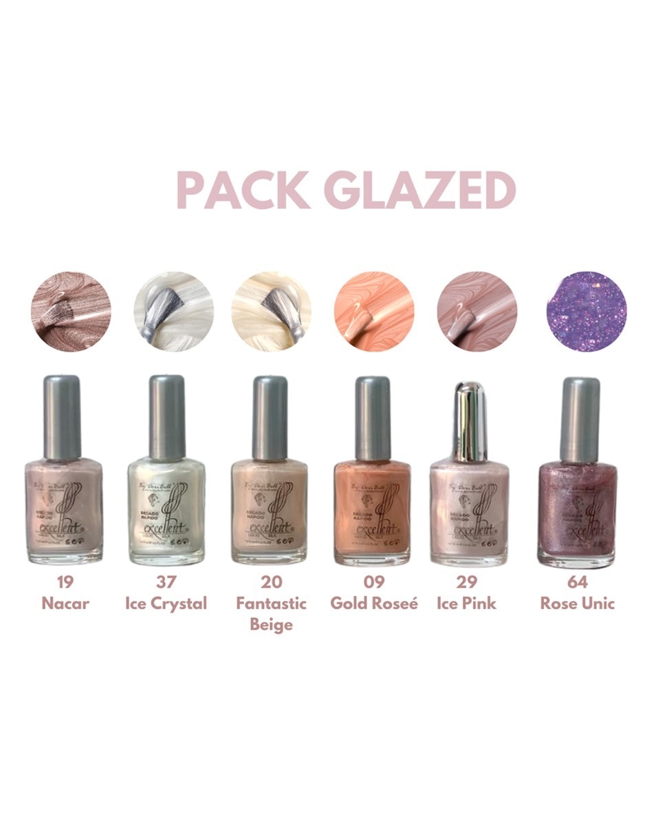 Imagen 0 de Pack glazed 6 esmaltes de secado rapido