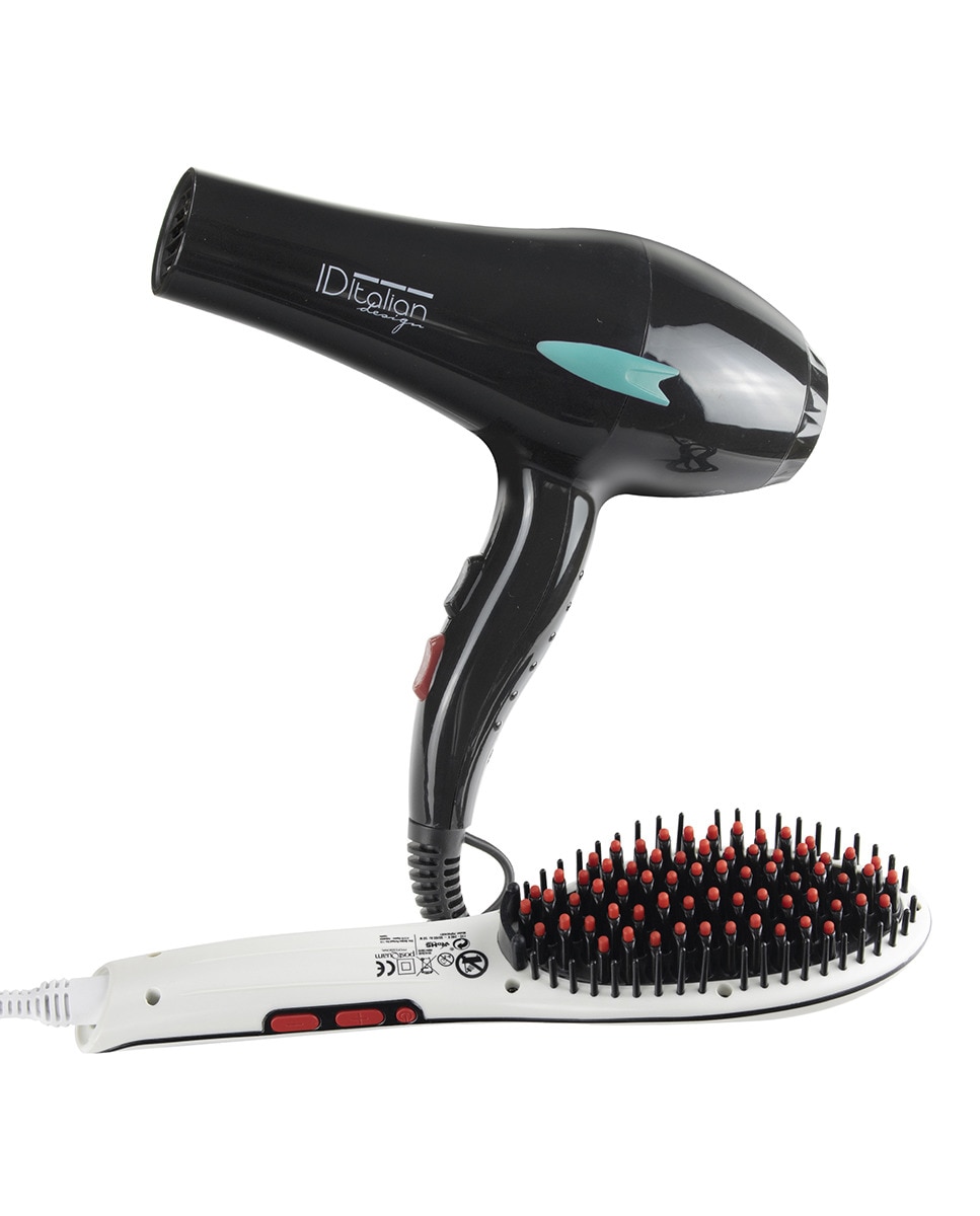 Imagen 0 de Secador 2200 ozono iónico + cepillo alisador profesional ceramic and infrared