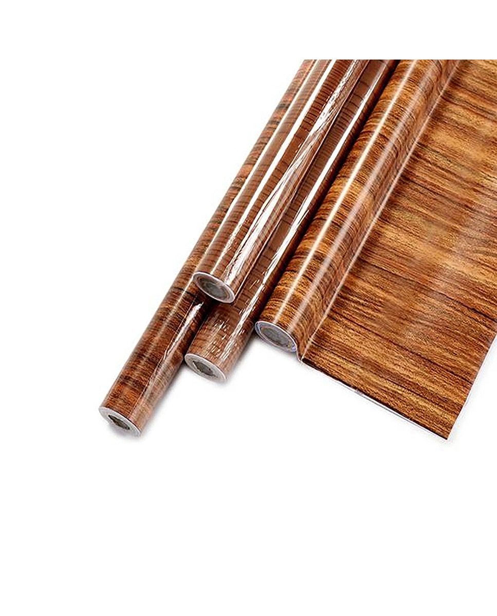 Imagen 0 de Set 6 rollos de papel adhesivo 45x200 cm madera osc
