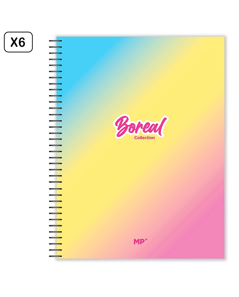 Imagen 0 de Pack 6 Unidades Cuaderno Extradura A4 120 Hojas Cuadricula Diseño Fantasía