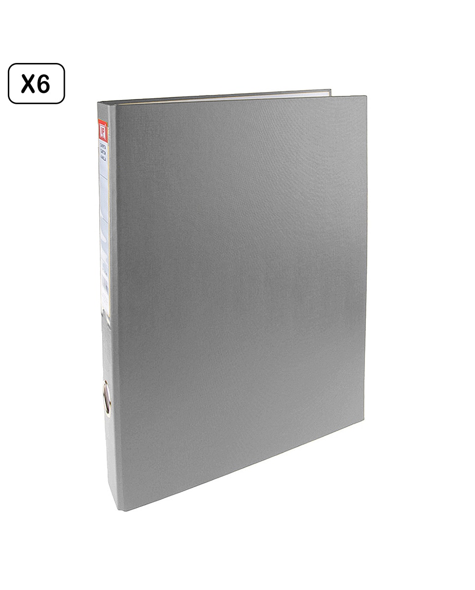 Imagen 0 de Pack 6 Uds. Carpeta Fº 2 Anillas Gris