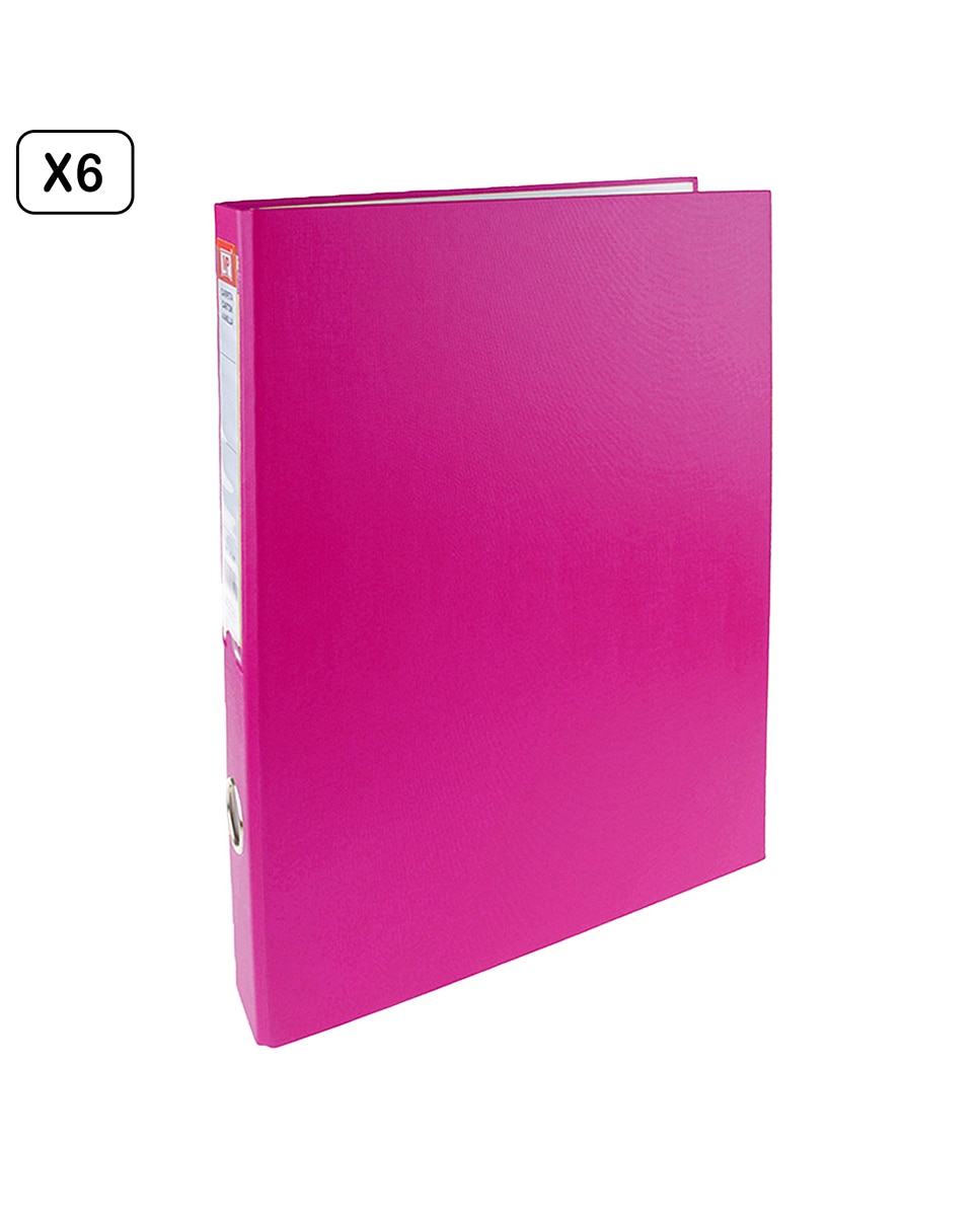 Imagen 0 de Pack 6 Uds. Carpeta Fº 2 Anillas Rosa